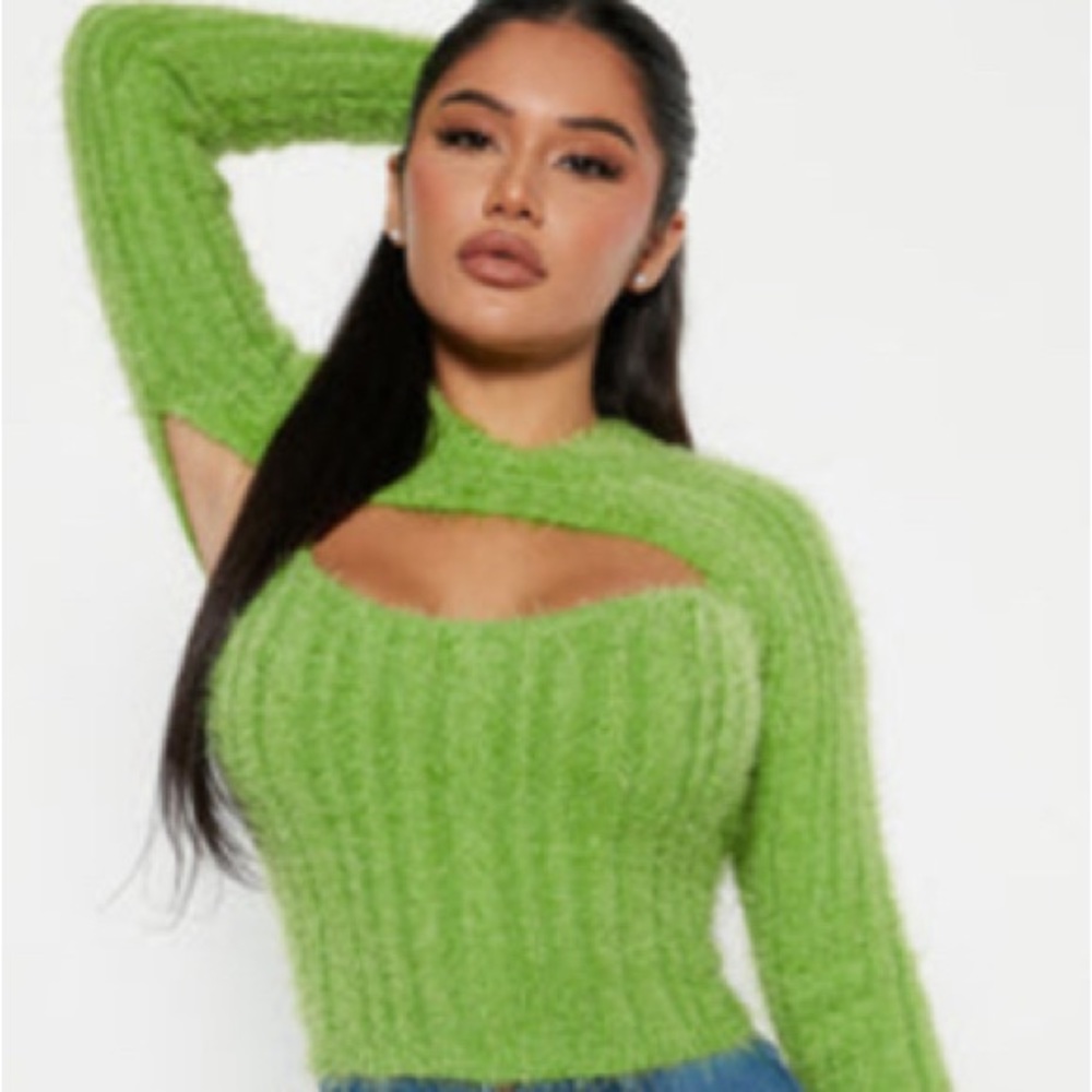 Green Furry 2 piece sweater.